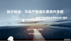智仁坛2019年第三期《执行秘诀：不动产快速处置操作手册——暨房产司法拍卖