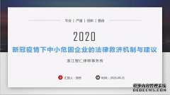 智仁坛2020年第六期《新冠疫情下中小危困企业的法律救济机制与建议》